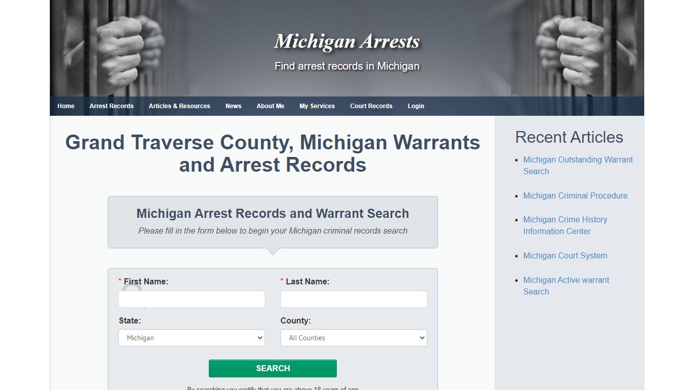 Grand Traverse County, Michigan Warrants and Arrest Records