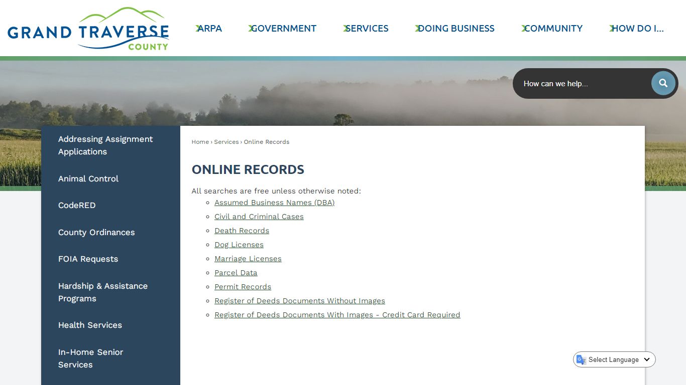Online Records | Grand Traverse County, MI