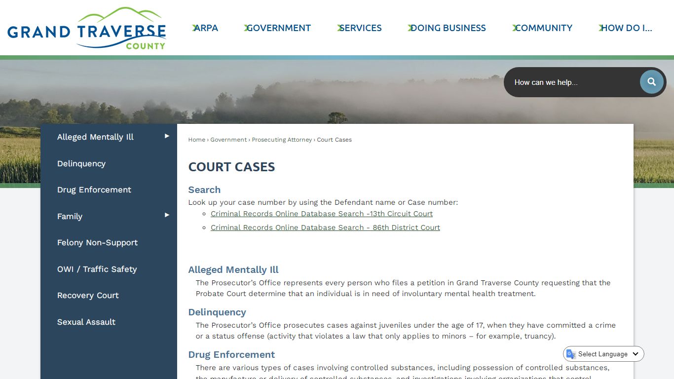 Court Cases | Grand Traverse County, MI